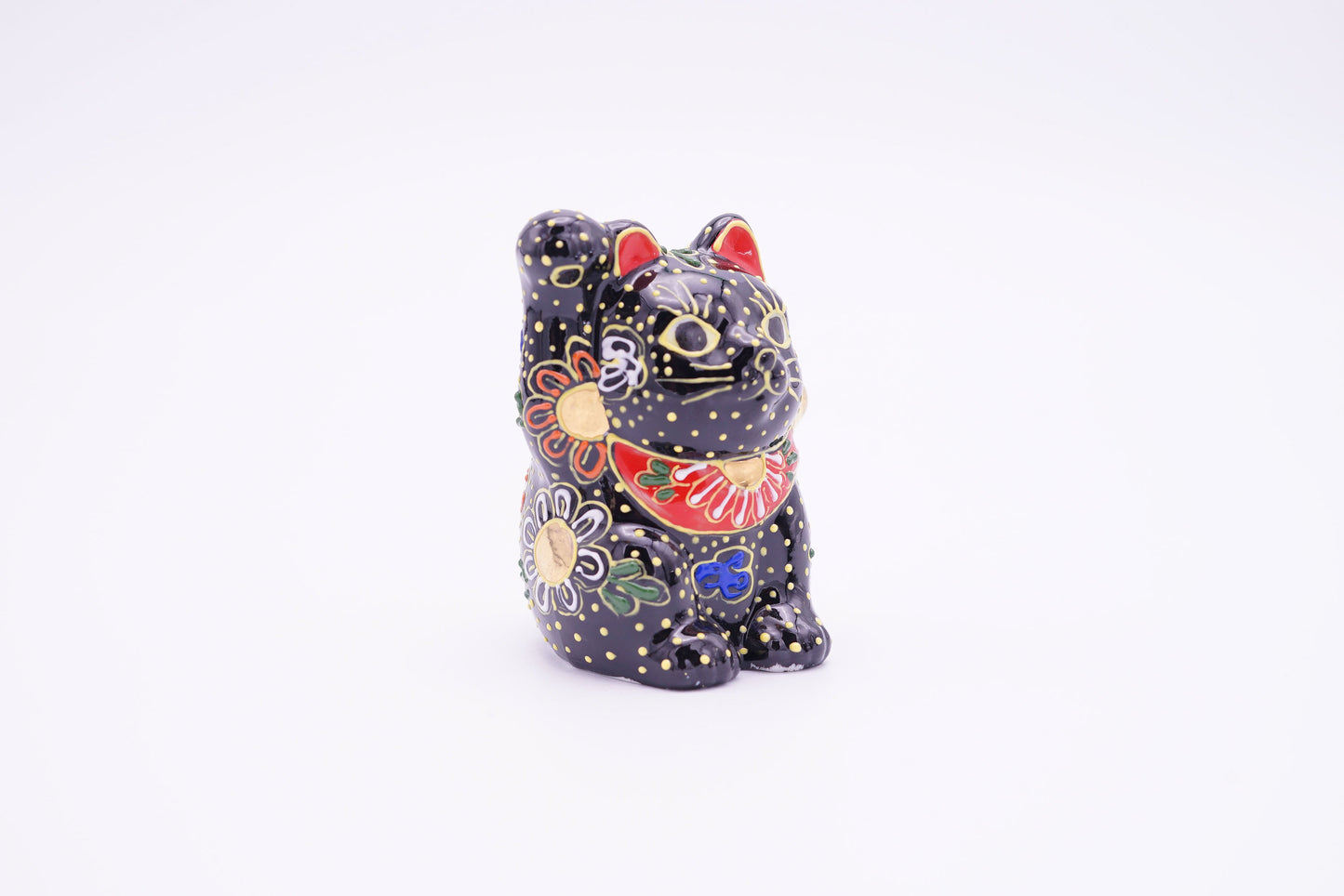 招き猫 2.5号|黒盛 右手【受注生産】