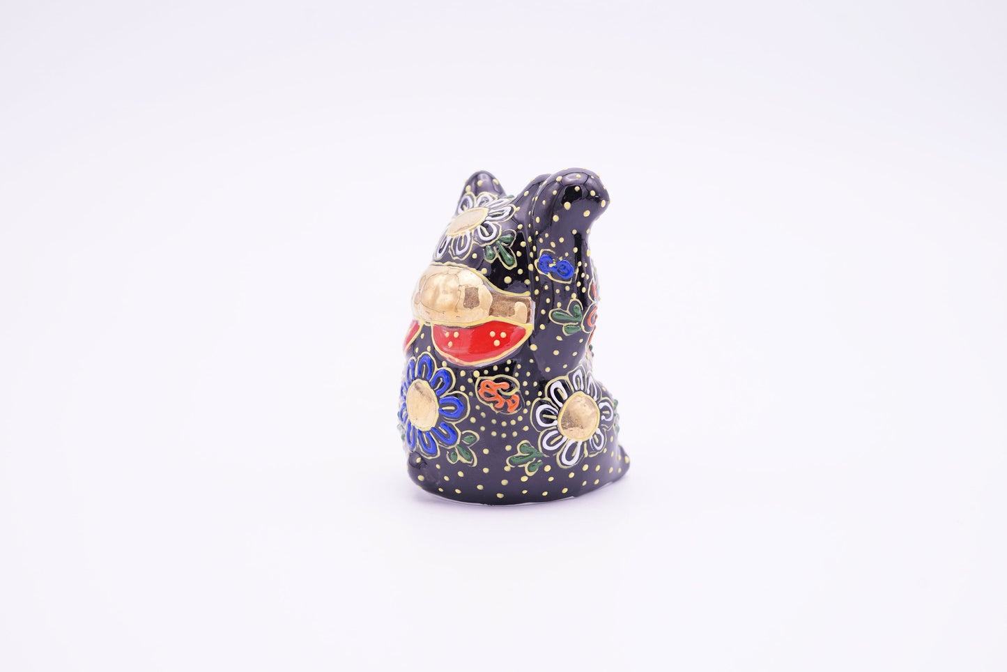 招き猫 2.5号|黒盛 右手【受注生産】