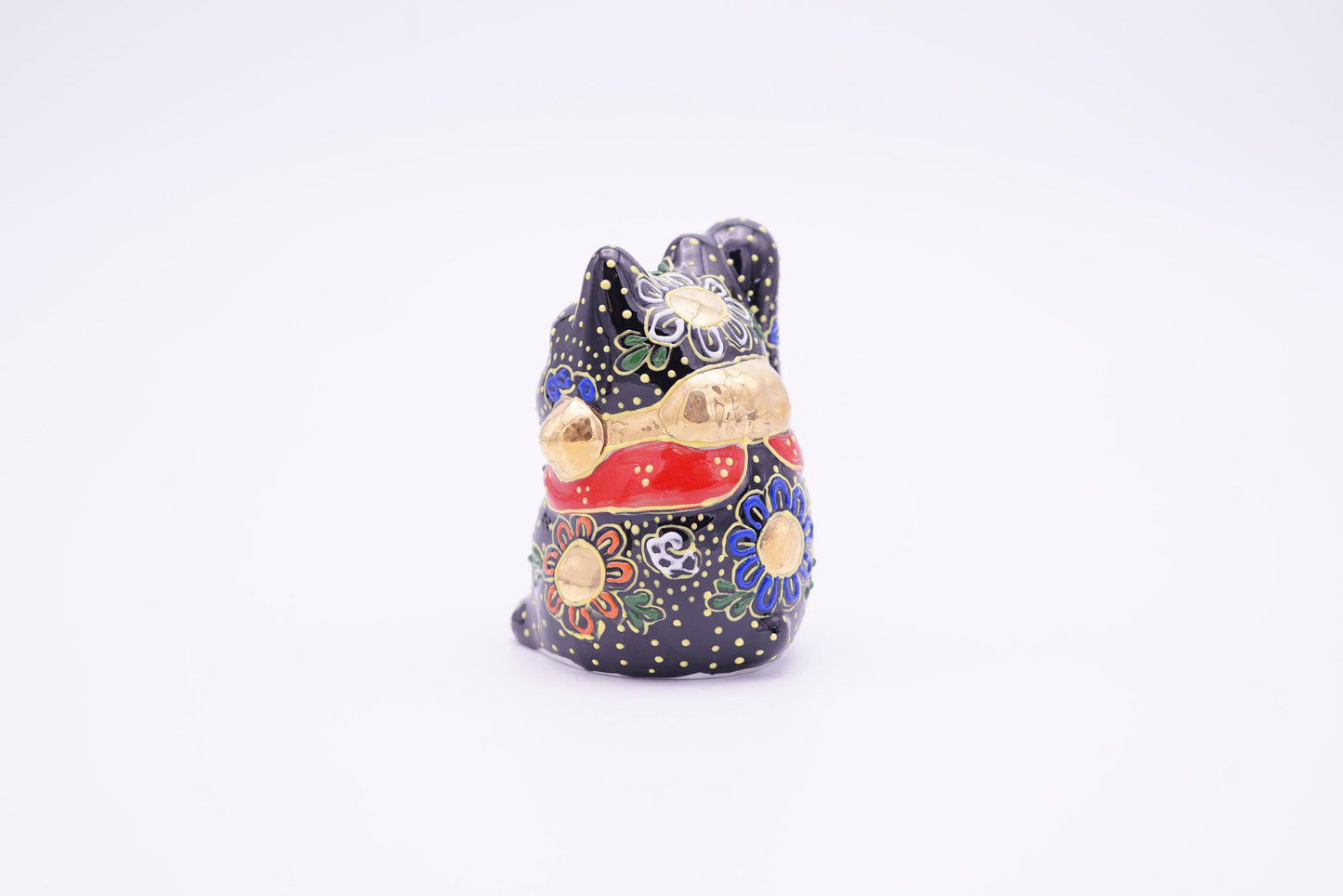 招き猫 2.5号|黒盛 右手【受注生産】