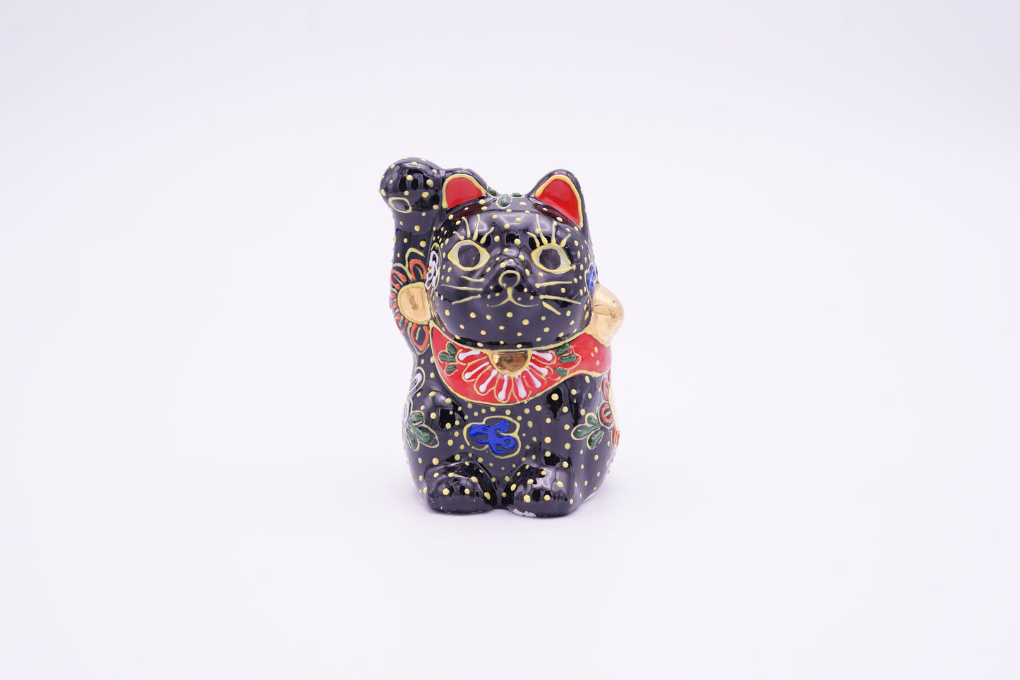 招き猫 2.5号|黒盛 右手【受注生産】
