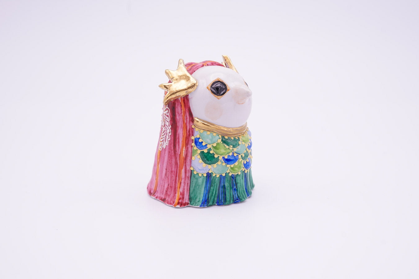 アマビエ 色絵盛・緑 3.5号【アーカイブ】