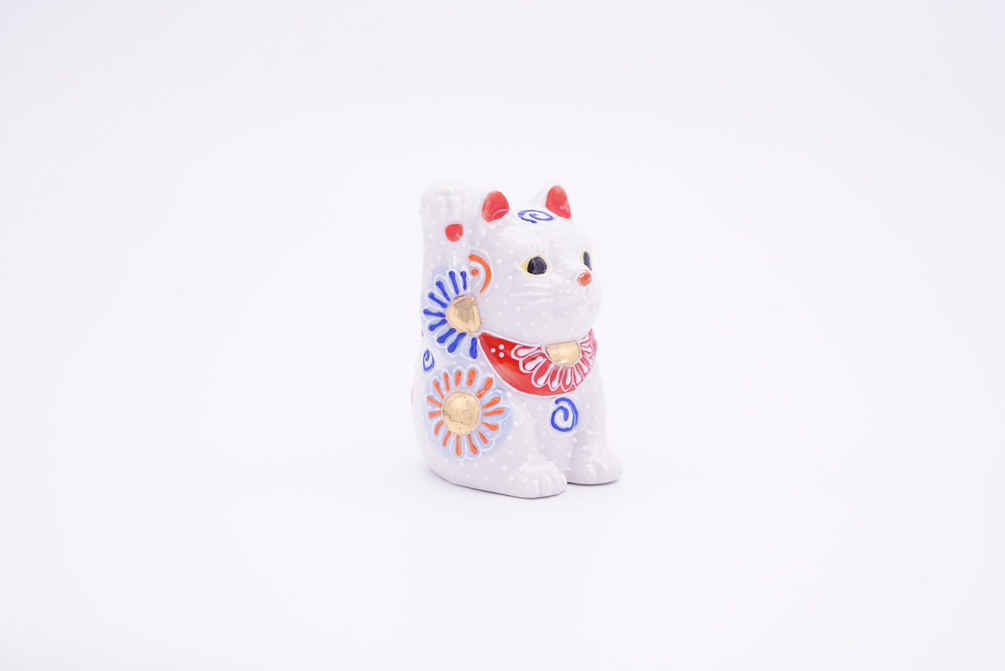 招き猫 2.5号|白盛 右手【受注生産】
