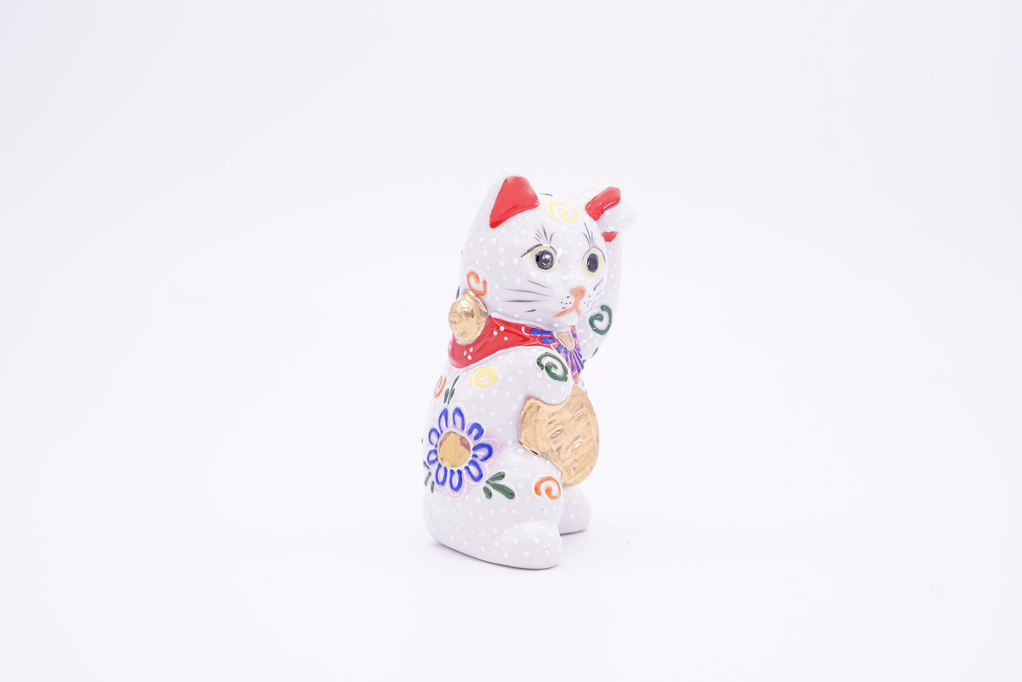 招き猫 3号|小判招き猫 白盛【受注生産】