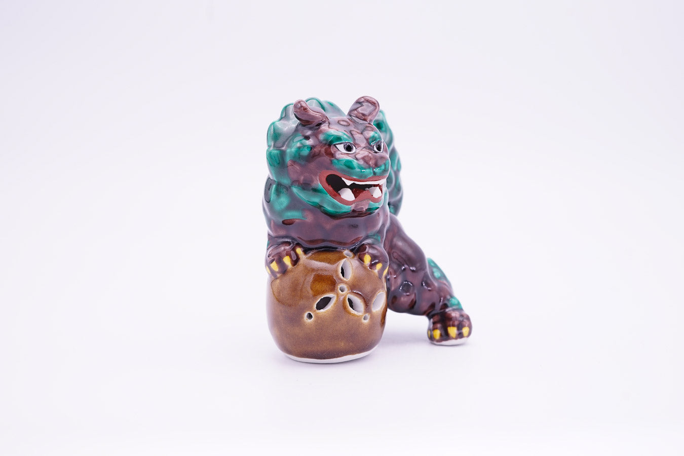 獅子 4.5号|交趾【絵付:伝統工芸士 糠川(はせがわ)孝之】