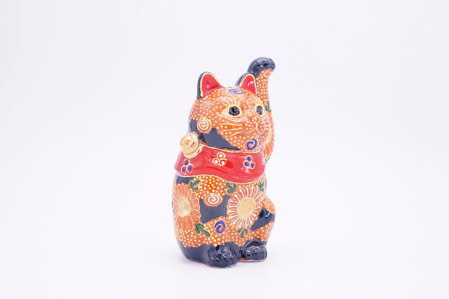 招き猫 4号|紺盛 左手【受注生産】