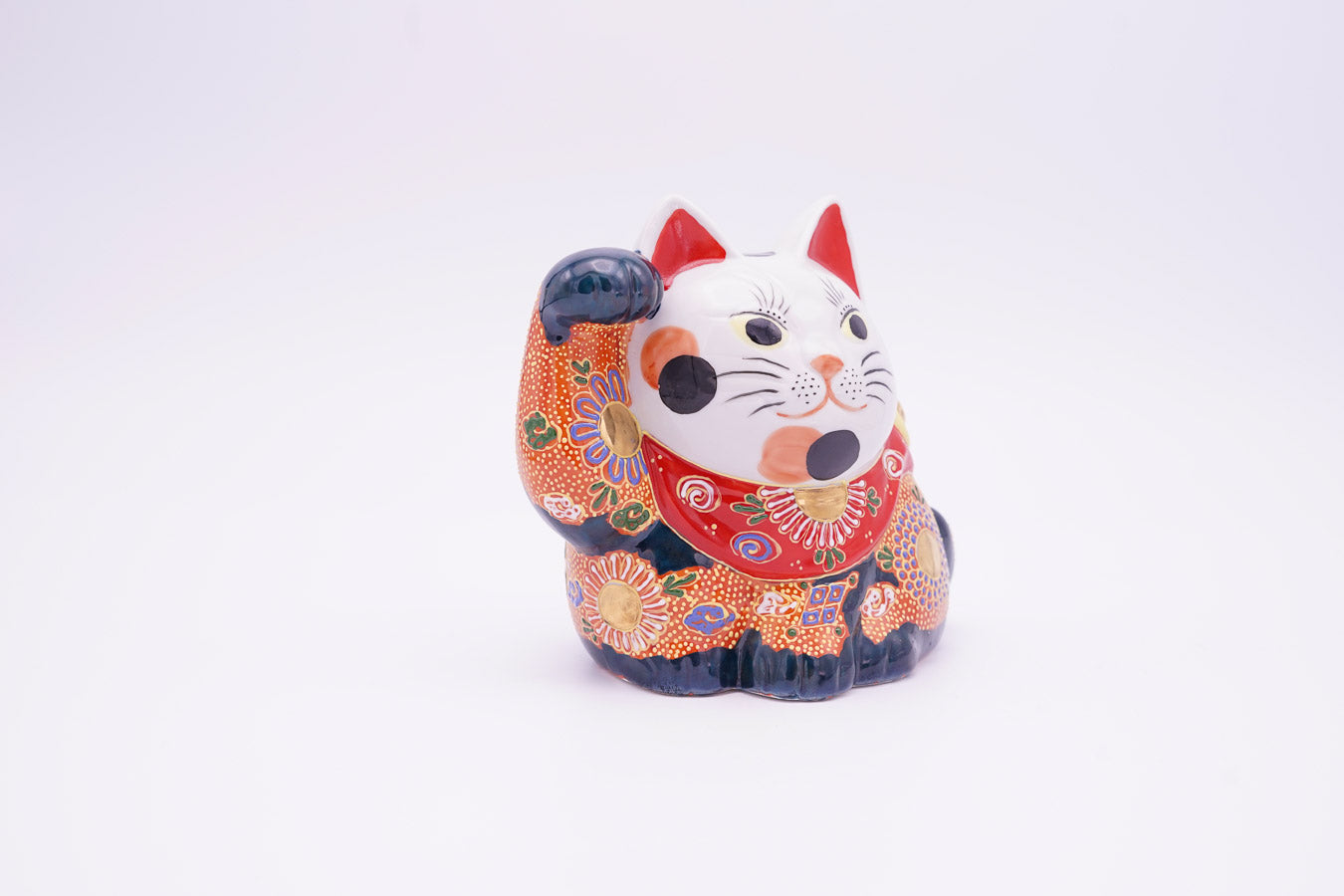 招き猫 5号|横座り 三毛盛 右手【アーカイブ】