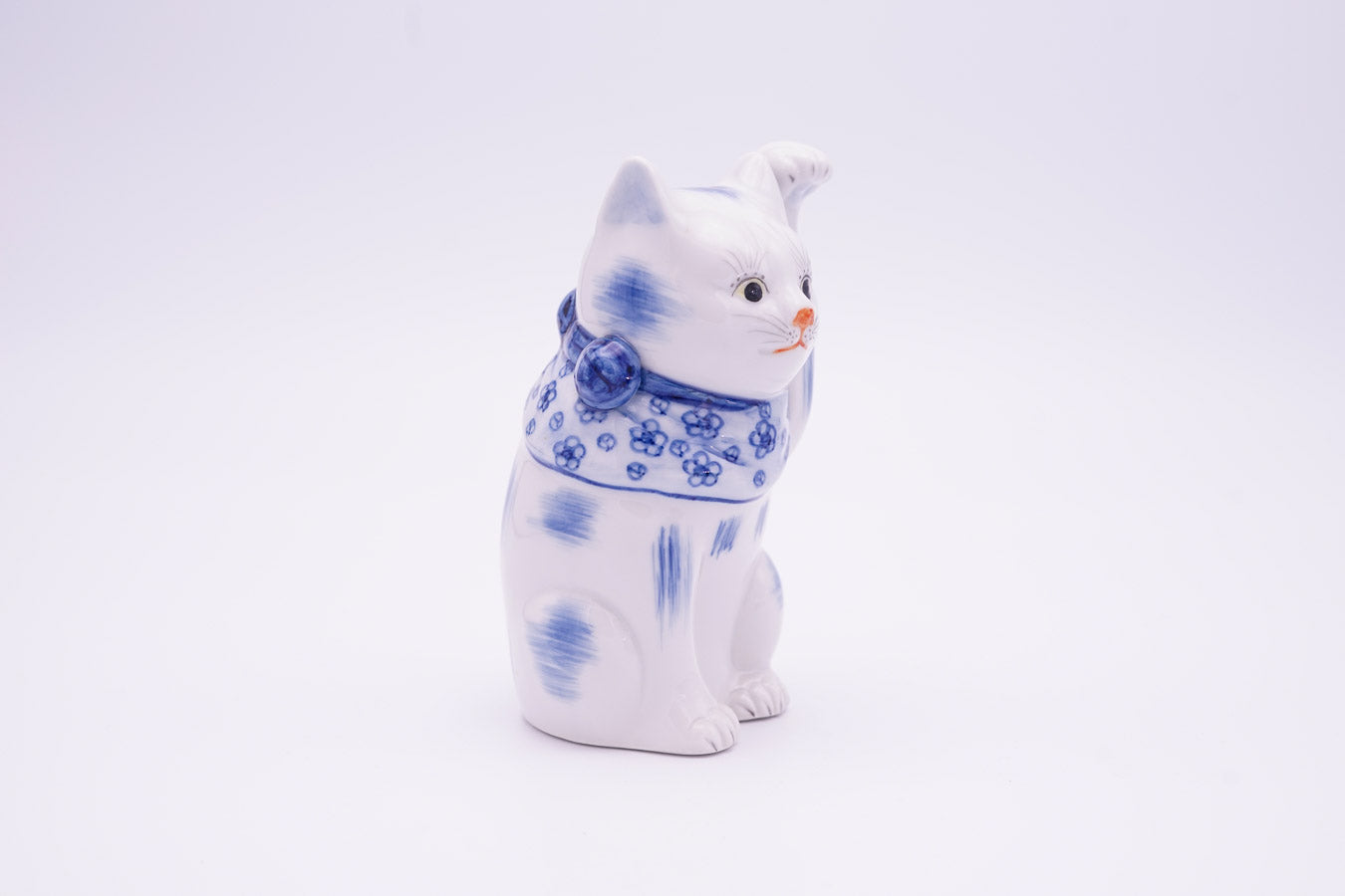 招き猫 7号|染付 左手【アーカイブ】