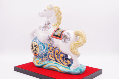 【干支 2026年】午｜7.5号 波乗り午 色絵九谷